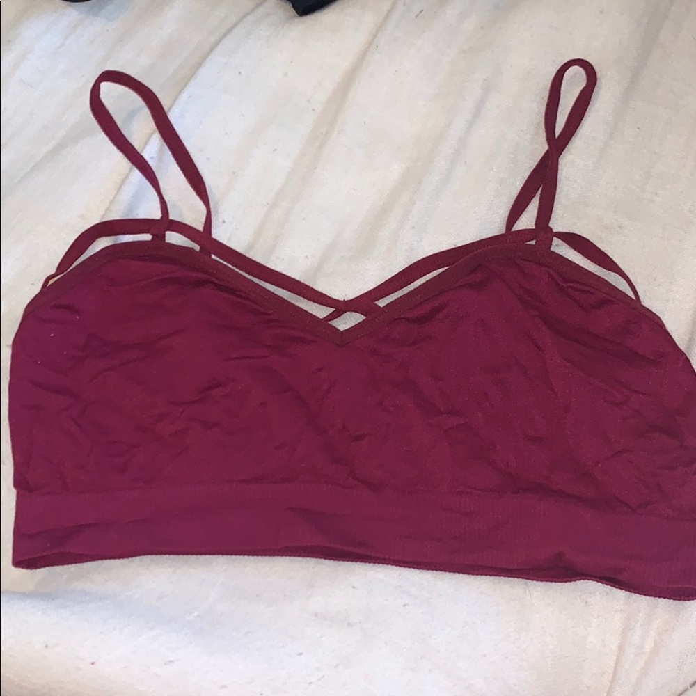 burgundy bralette